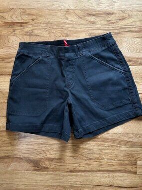 Spanx Navy Blue Stretch 6" Twill Shorts Style 20358R Size L Like New